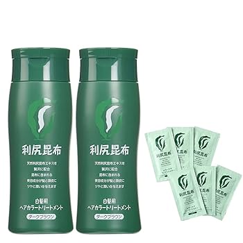 利尻ヘアカラートリートメント（ダークブラウン / 6本セット） Amazon | Sastty (サスティ) 【白髪用】利尻ヘアカラー